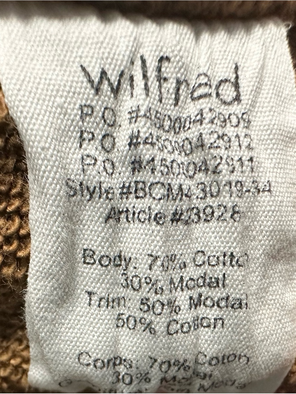 Wilfred Diderot Cardigan in Copper Brown Size Large - Picture 5 of 5